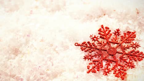 christmas decoration combined with falling snow