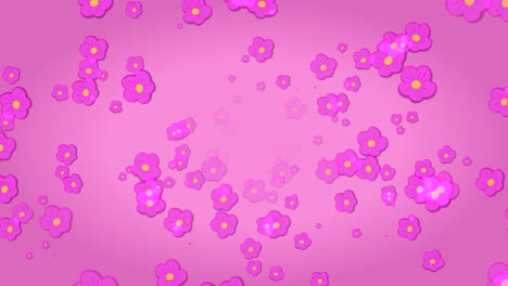 Pink background with moving cherry blossoms