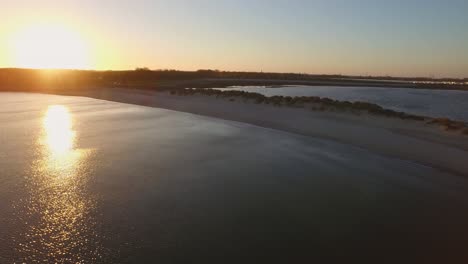 Antenne:-Sonnenuntergang-Bei-Fort-Rammekens-Und-Dem-Hafen-Von-Vlissingen