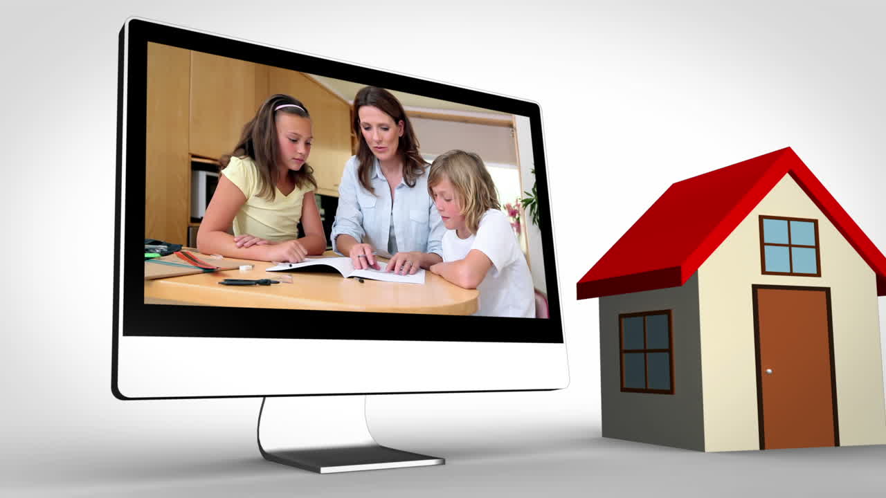 가정에서의 가족 시간 몬테이지