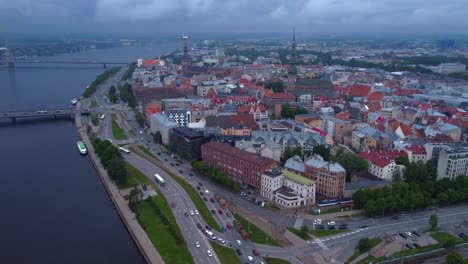 Aerial-drone-video-in-4K-of-Riga-Old-Town