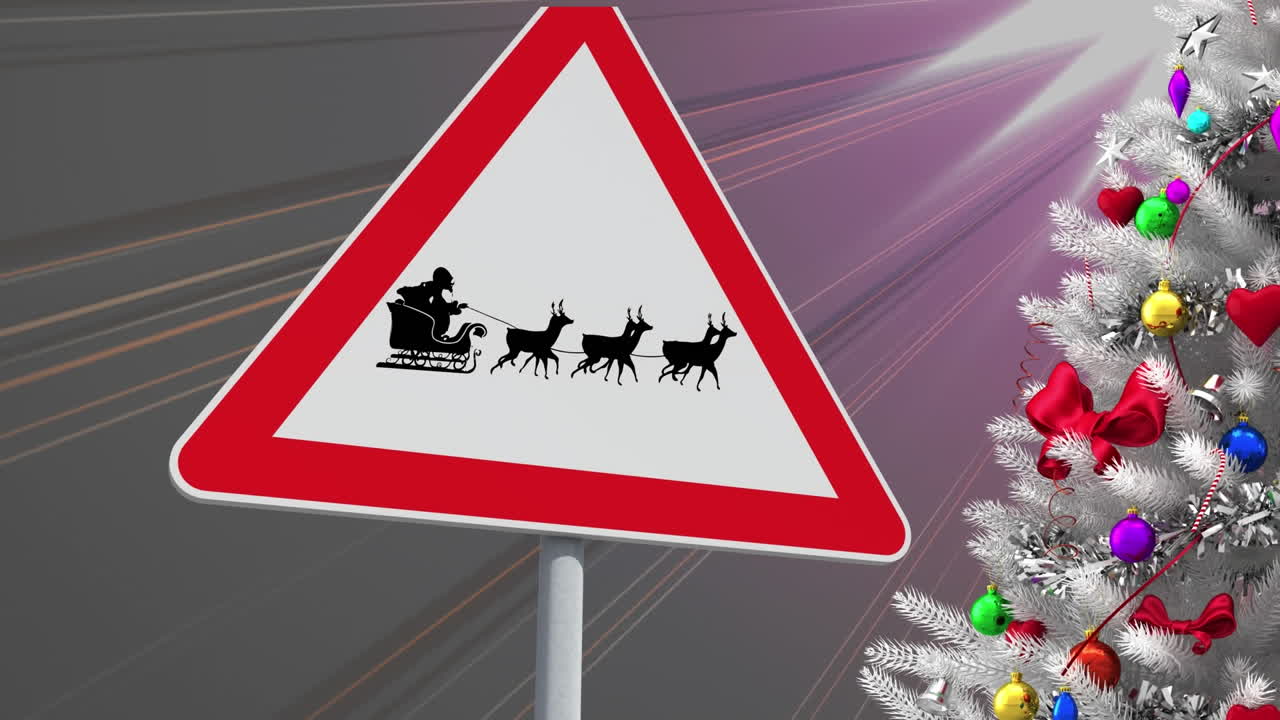 animación de advertencia cantar sobre el árbol de navidad