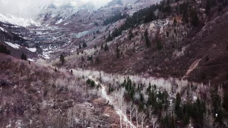 winter landscape of the wasatch mountains in utah with pristine slopes