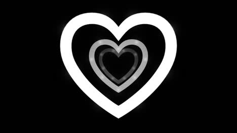 señal en forma de corazón generada por computadora con un canal alfa. bucles sin problemas.