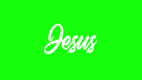 jesus word animation with green background