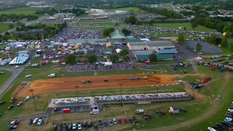 aerial drone view of fairgrounds