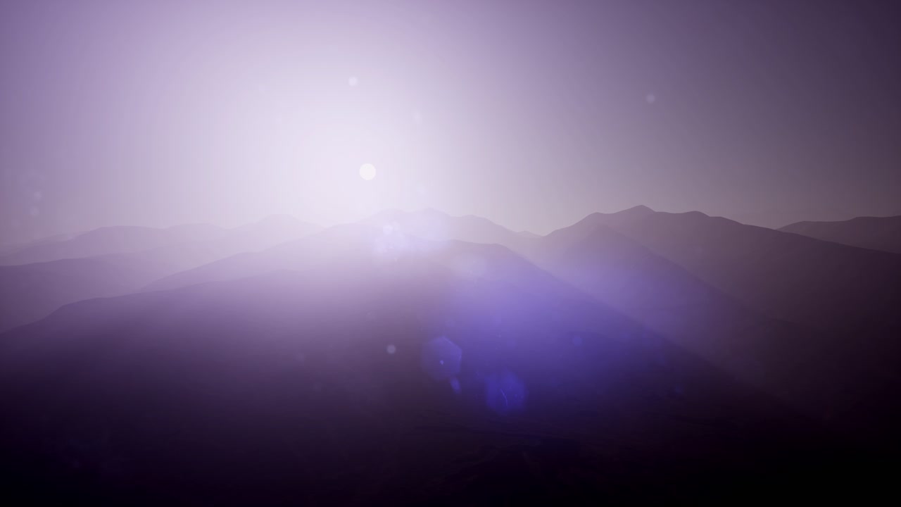 안개 속 에 있는 공중 의 초록색 언덕 풍경