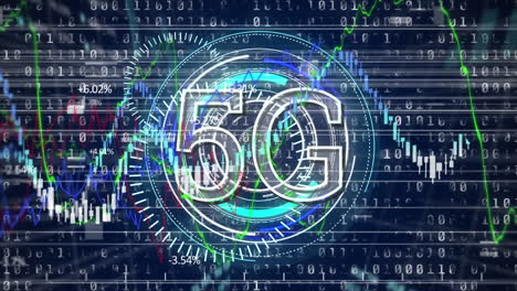 animación del procesamiento de datos sobre texto de 5 g