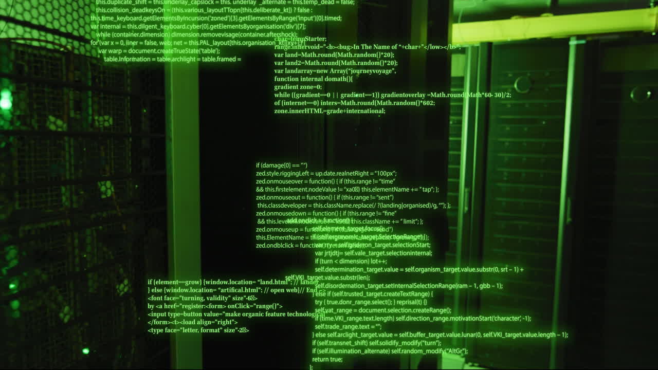 컴퓨터 서버를 통해 데이터 처리의 애니메이션