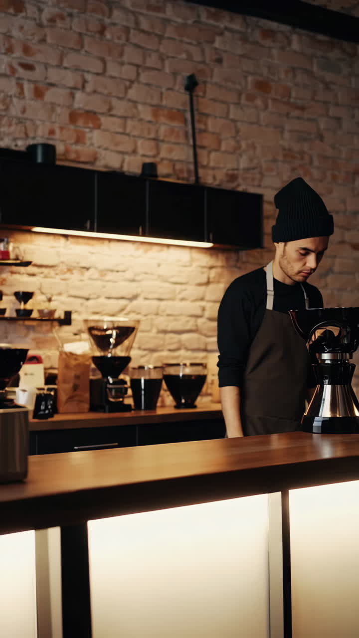 barista preparando café