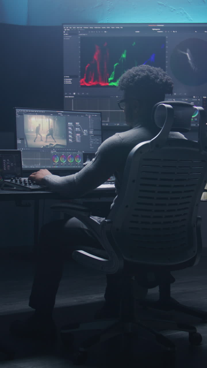 editor de video en el trabajo