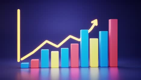 colorful growing bar chart illustration