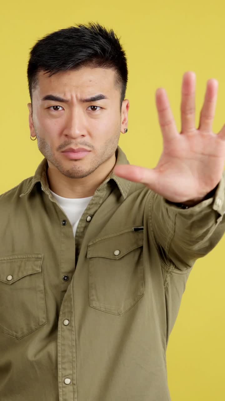 Man showing stop gesture