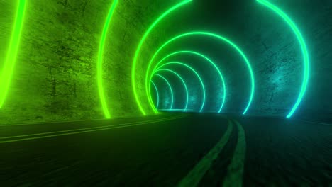 túnel verde de neón