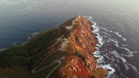 Structure-on-a-cliffside-peninsula-at-Cape-Finisterre