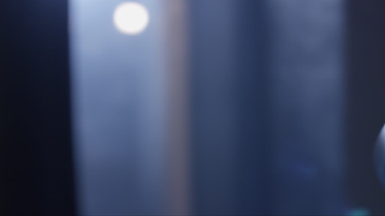 escena interior borrosa con luz y sombras