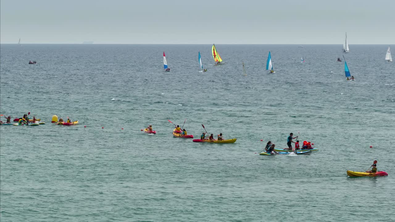 Nautical activities.Time lapse.