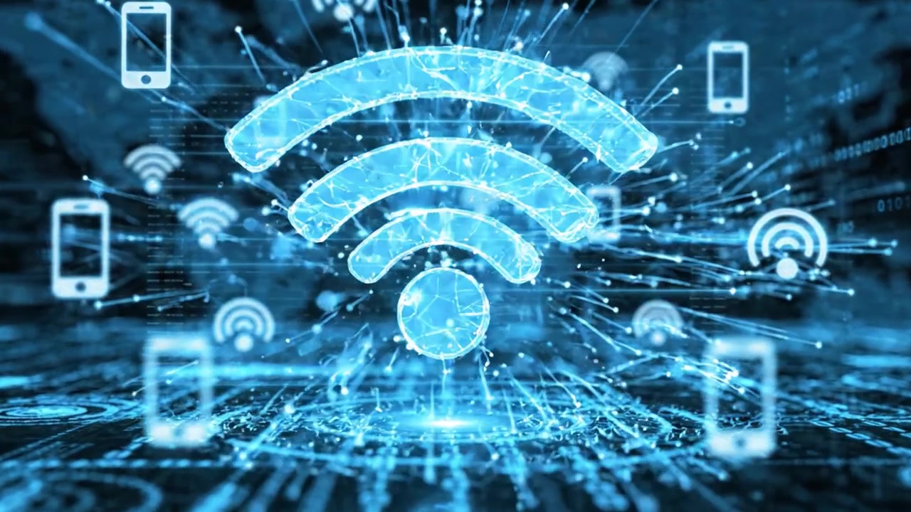 Et Moderne Digitalt Landskab, der skildrer Konnektivitet: Abstrakt Fremstilling af Global Kommunikation med Dataflow og Trådløs Teknologi.