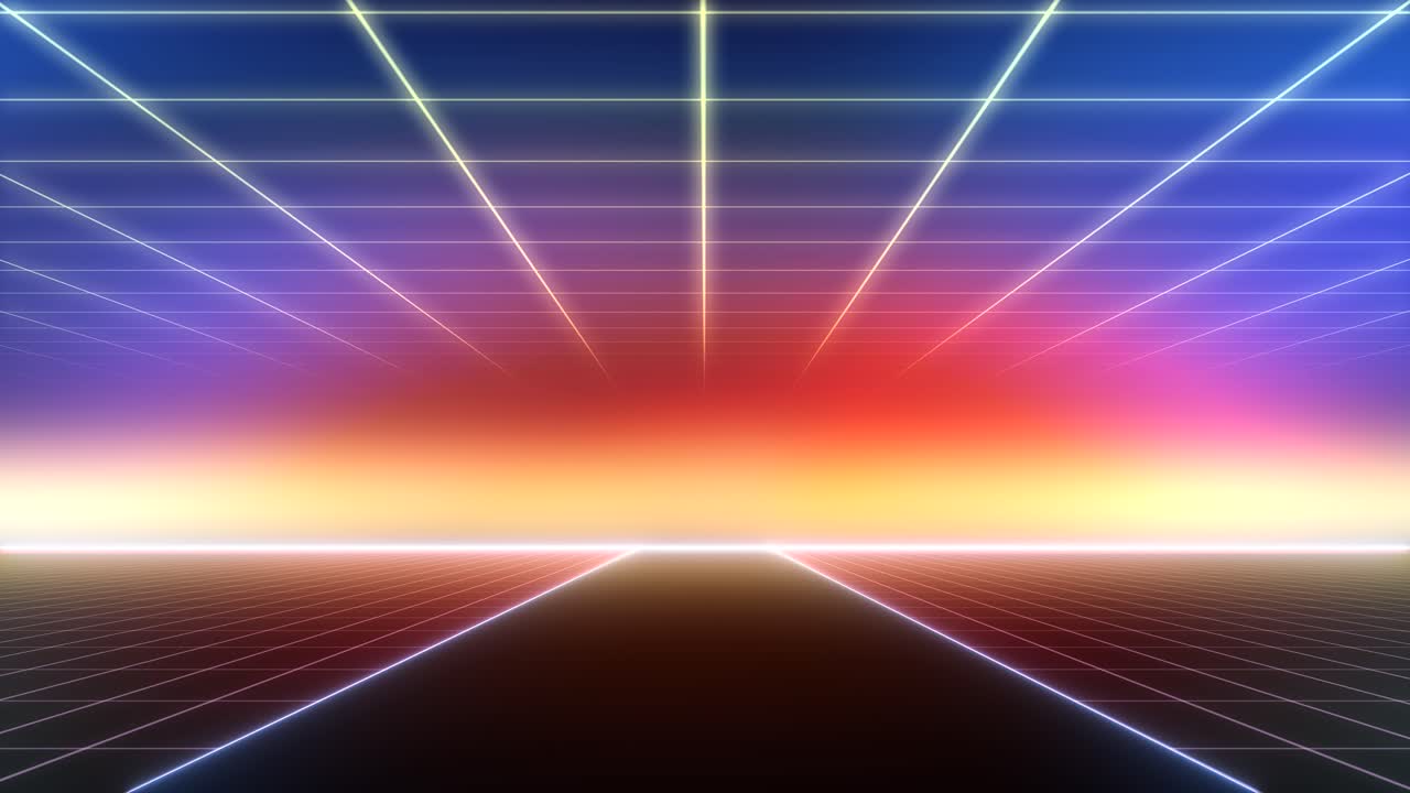TRAMONTO ORIZZONTE LOOP A. Questo filmato è ripetibile e perfetto per sfondi retrò nostalgici.