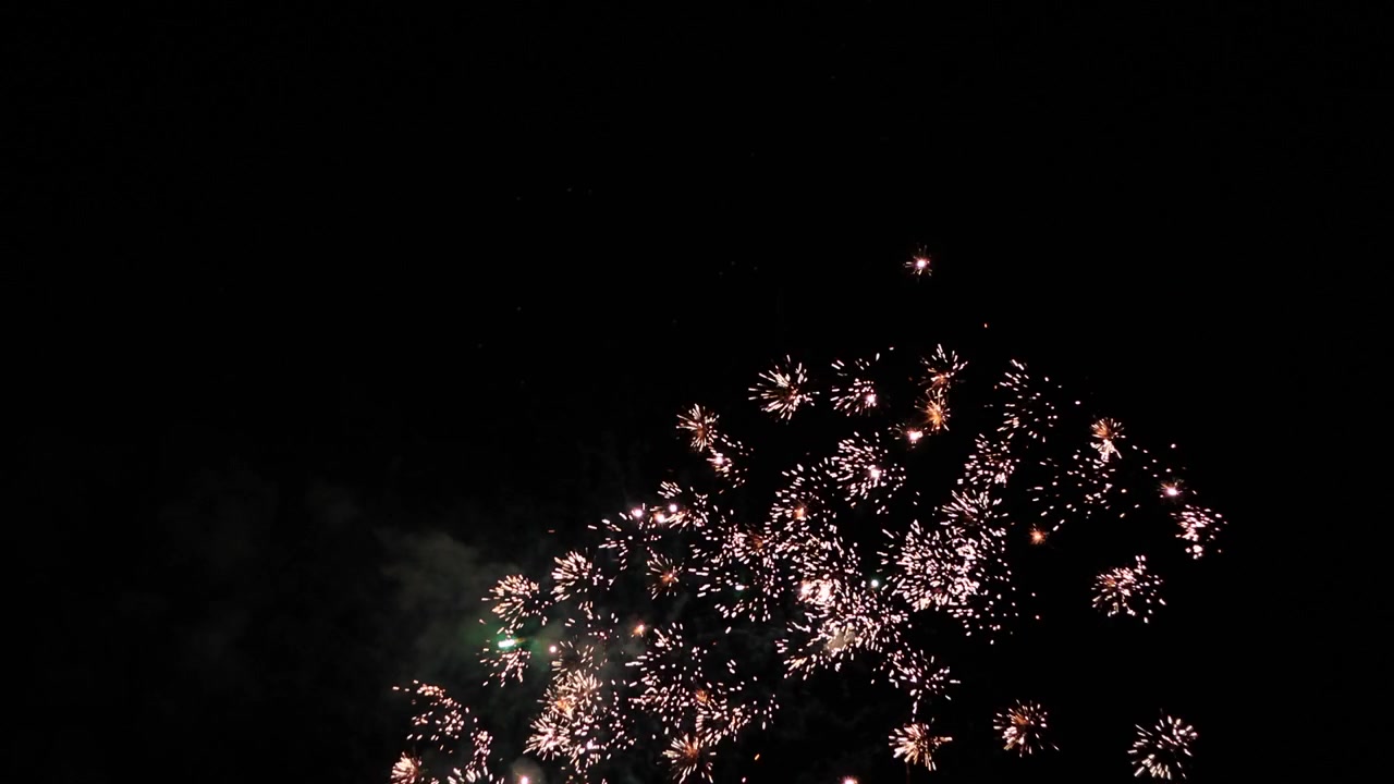 Amazing fireworks in the dark sky.