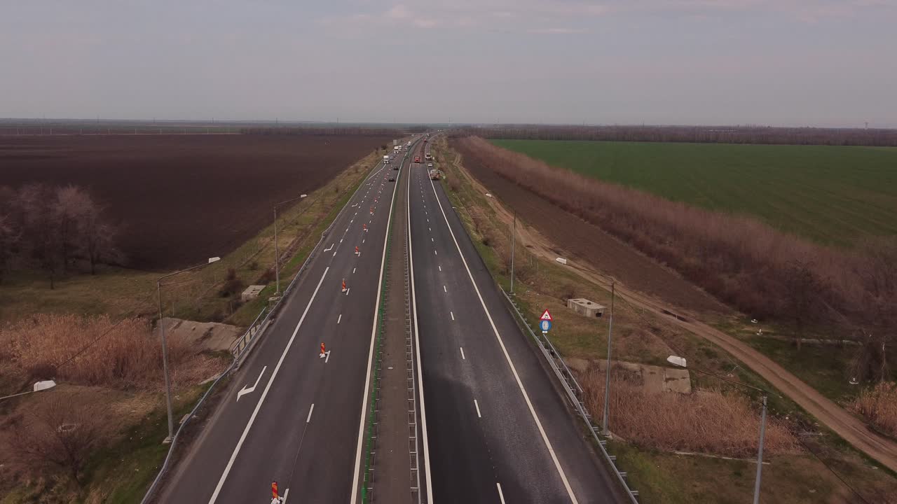 vista aérea de la construcción de reparación de carreteras