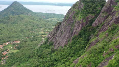 mountainous landscape with valley and river views