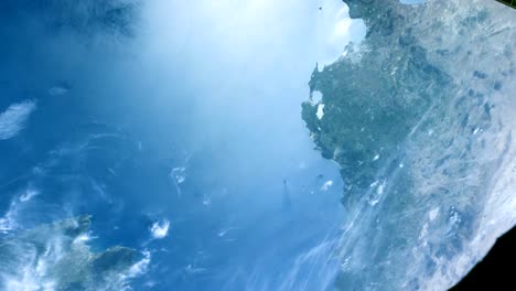 earth seen from space. tunisia and mediterranean sea. nasa public domain imagery