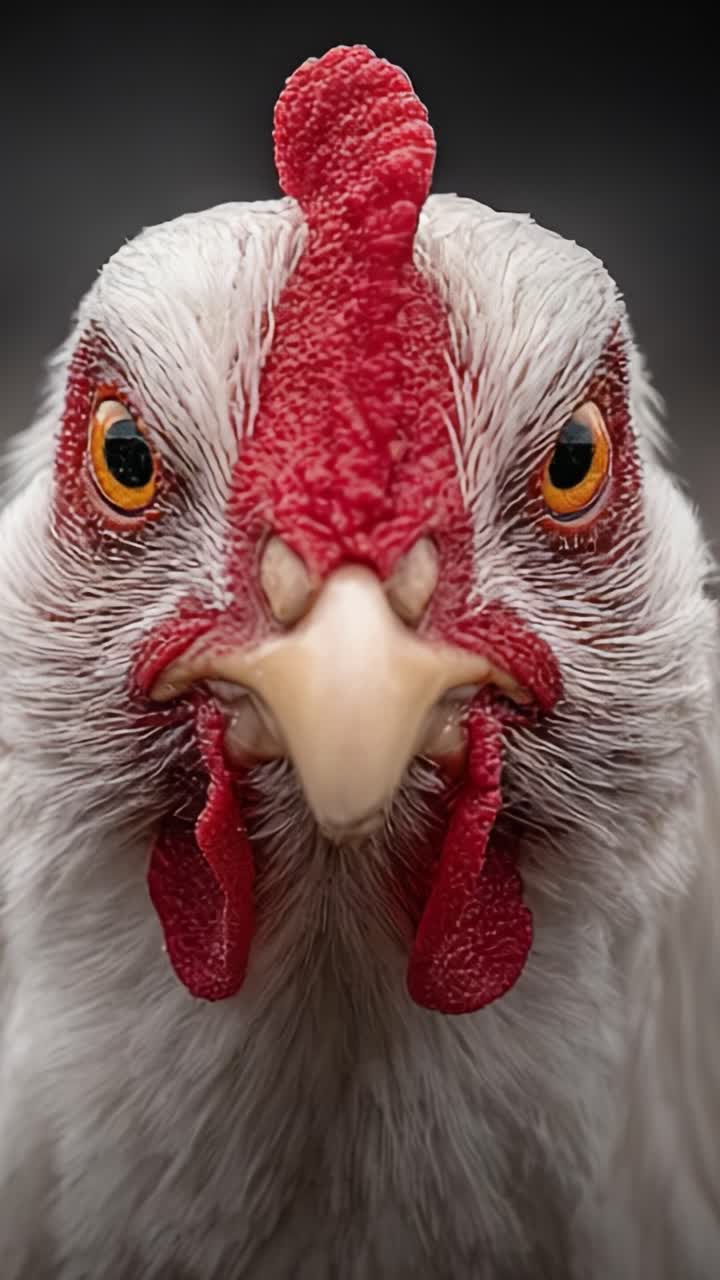 Primer plano de un pollo vibrante, mostrando rasgos llamativos y colores vivos que resaltan la belleza de las aves de corral en la naturaleza