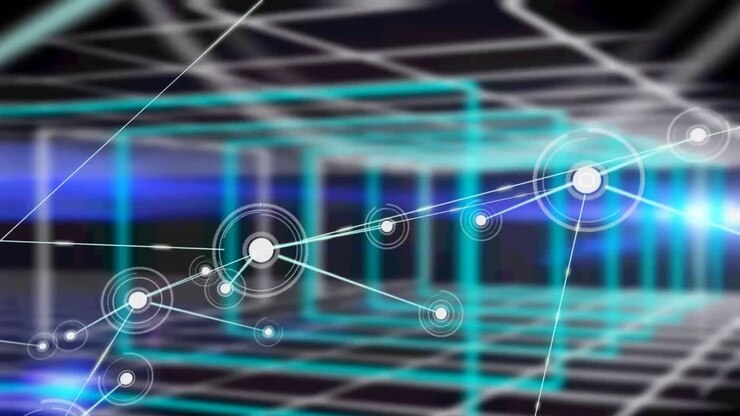 Animation of network of connections over grid