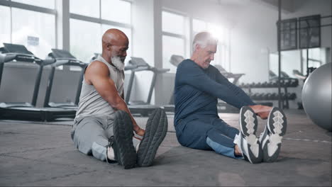 senior men exercising in a gym
