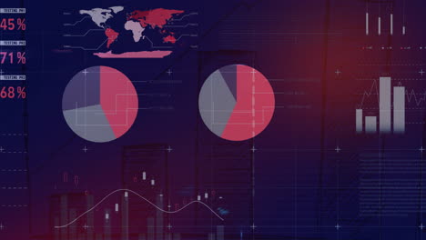 Animation-of-charts-and-graphs-processing-data-on-interface-screen