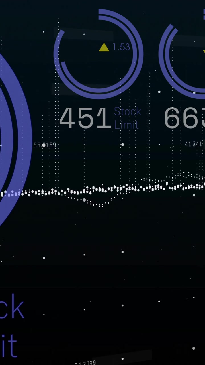 Animation of data processing on black background