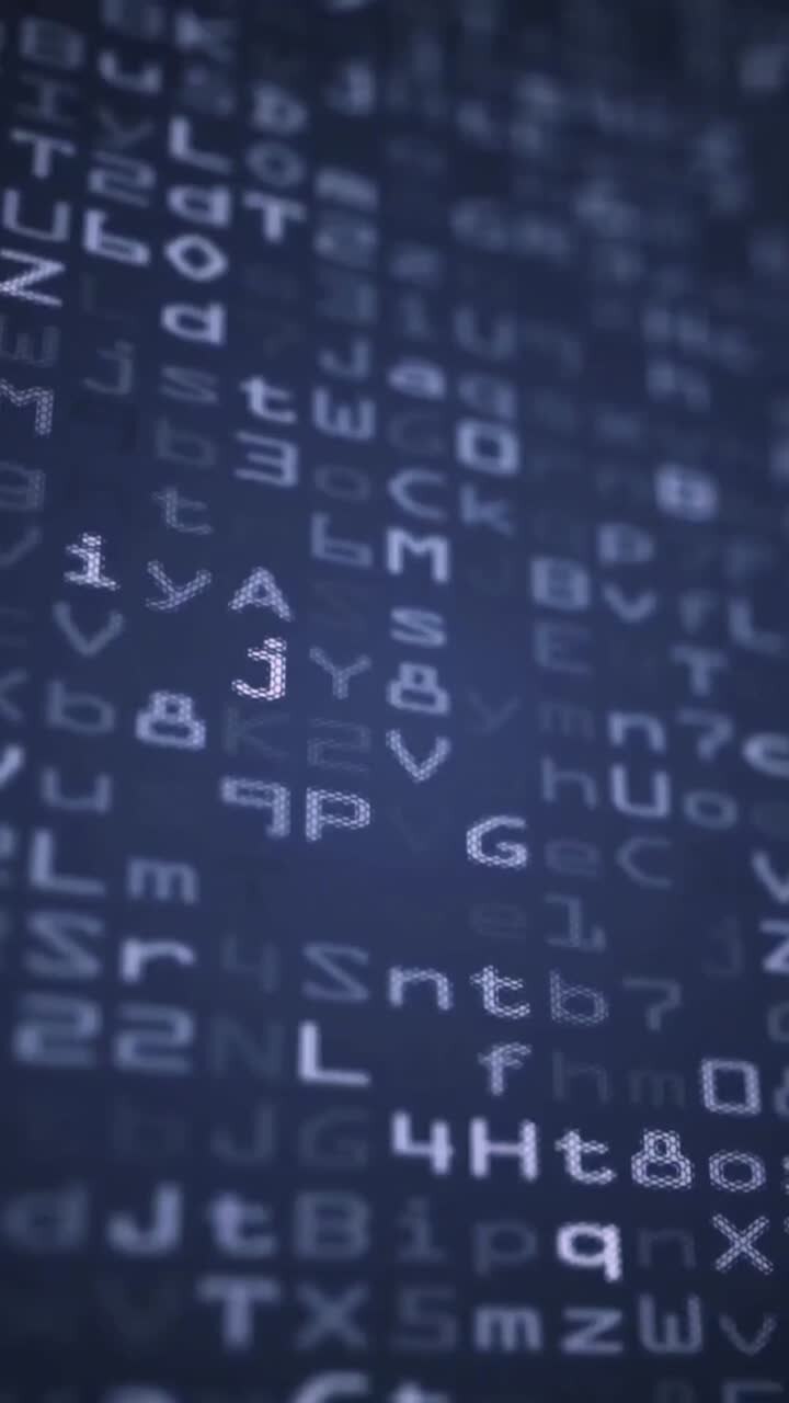 Close-up of Random Alphanumeric Characters on a Digital Display