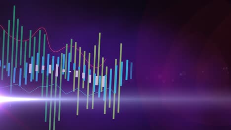 animación del procesamiento de datos sobre fondo azul