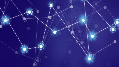 animation of network of connections on blue background