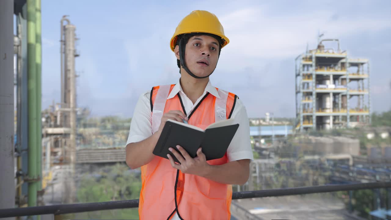 arquitecto indio anotando los puntos del edificio