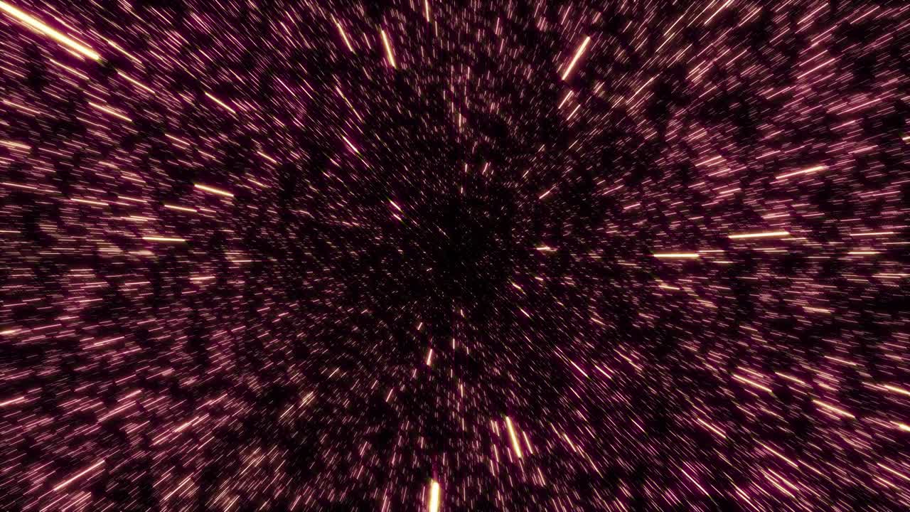 Red color hyperspeed effect in space animation