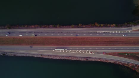 tennessee river bridge from a bird's-eye aerial view