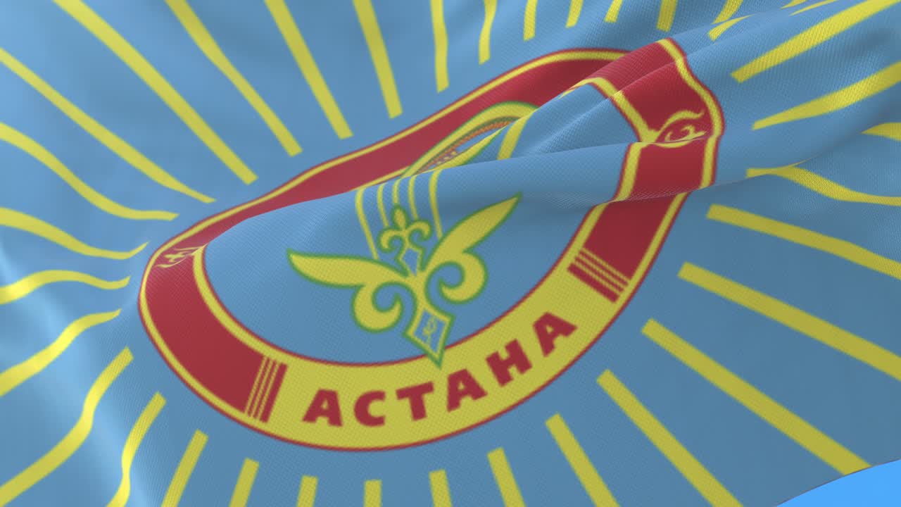 bandera de nur-sultan, ciudad capital de kazajstán, bucle