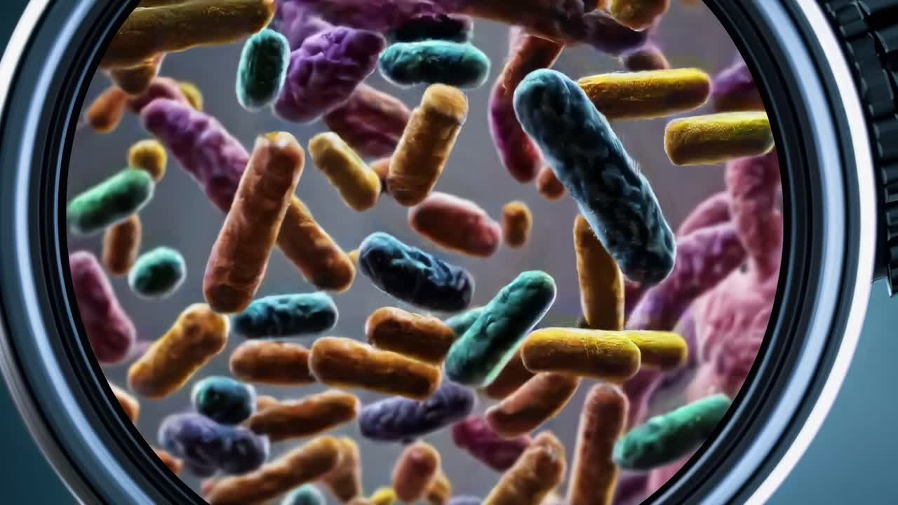 vista microscópica de las bacterias