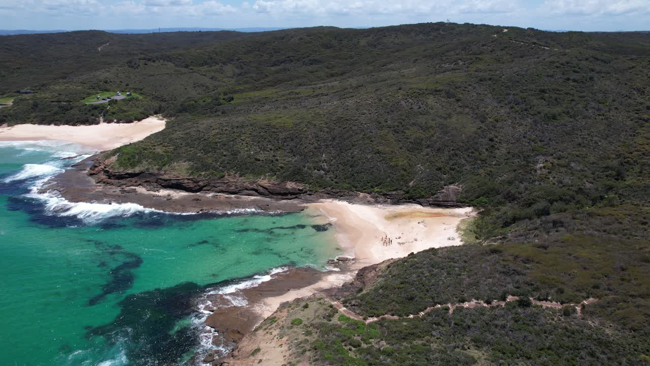 Bongon Beach And Frazer Beach In New South Wales, Australia - Aerial Drone Shot
