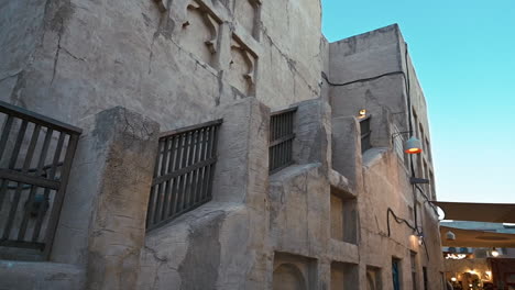 An-old-traditional-Emirati-house-at-Al-Seef-Dubai-with-Old-Traditional-Emirati-Architectural-Buildings-and-Houses