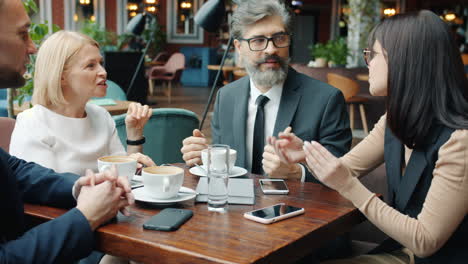 business meeting in a coffee shop