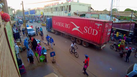 busy street scene in an african city