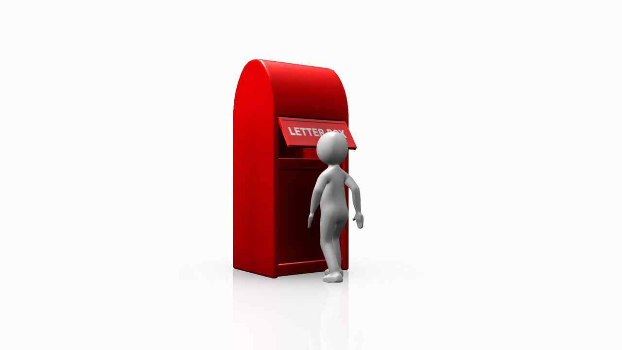 Uomo 3D che invia una email