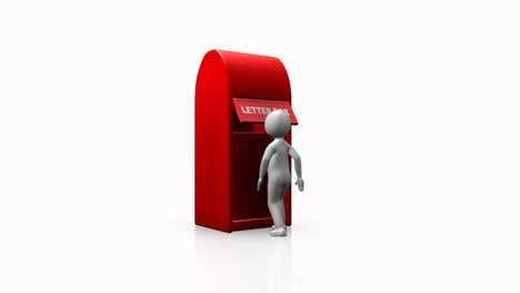 3d man sending a mail