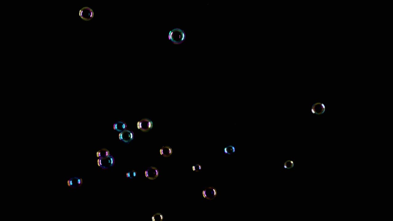 Soap Bubbles on Black Background