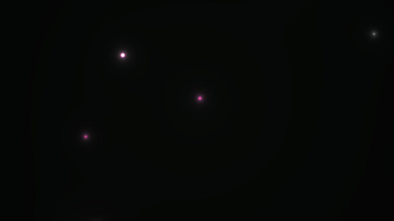 Abstract Glowing Light Orbs Moving in Dark Space