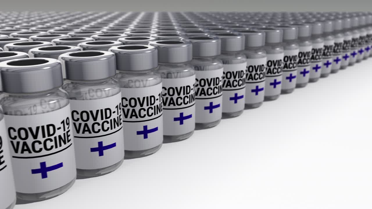 botellas de vacuna contra el covid-19 finlandia