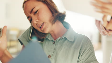 Geschäft,-Frau-Und-Multitasking-Mit-Stress